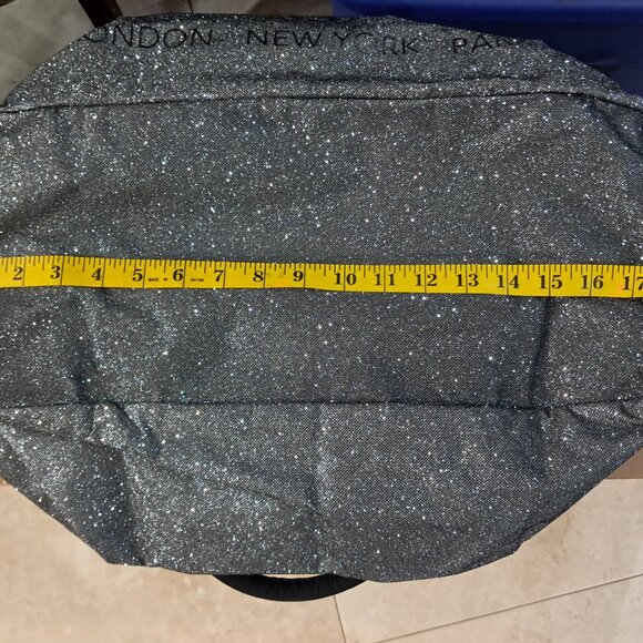 Victoria's Secret Glitter Silver Black "London,New York,Paris" Duffle Weekender - Picture 10 of 12